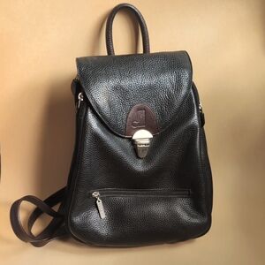 Pebbled leather backpack purse